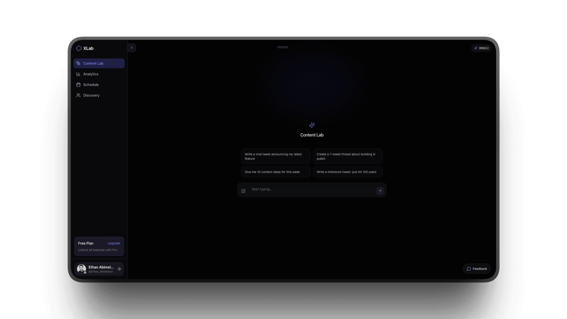 XLab Content Lab - AI-powered content creation dashboard